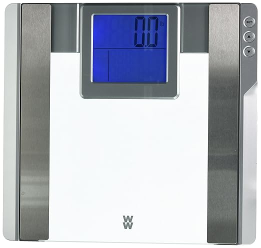 Weight Watchers Scales by Conair Scale for Body Weight Digital Bathroom Scale with Body Fat and BMI in Large Display Clear