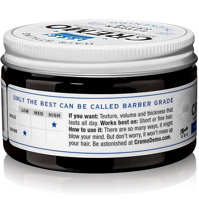 Cremo Barber Grade Hair Styling Thickening Paste and Palo Santo Body Wash Bundle 4 Oz and 16 Fl Oz