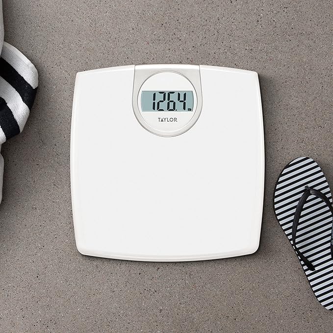 Taylor Digital 1.2-Inch LCD Bathroom Scale 330 Lb Capacity White