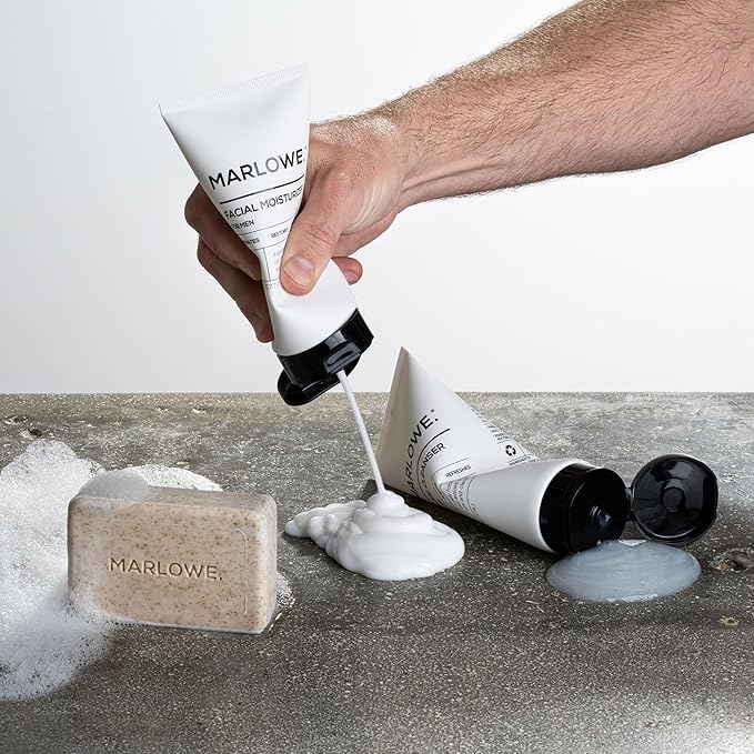 MARLOWE. Men's Body Wash &amp Face Cleanser Bundle – Refreshing Wash with Natural Extracts + Purifying Daily Cleanser