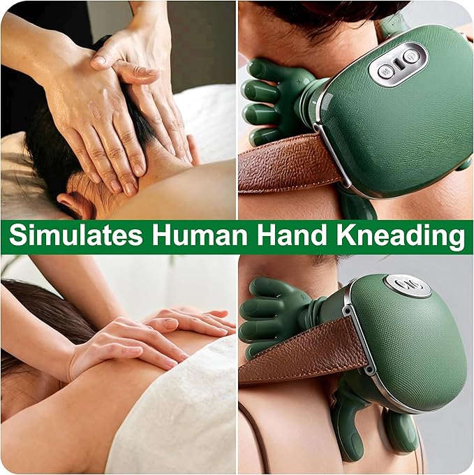 OTAVILEM Neck Massager with Heat Shiatsu Neck and Back Massager with 4D KneadingSimulated Human Hand Design Electric Deep Tissue Massage for Pain Relief and Muscle Relax