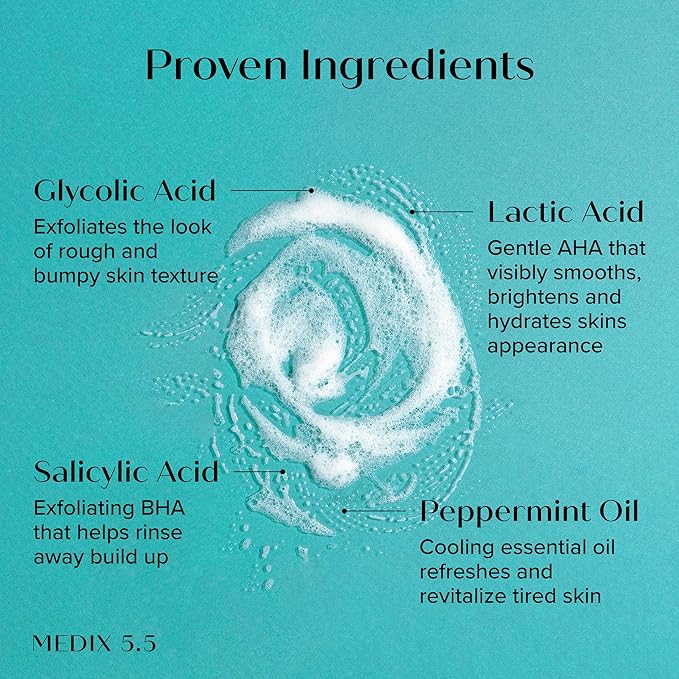 Medix 5.5 Fragrance Free Retinol Age Rewind Cream + Glycolic Acid Exfoliating Body Wash Set