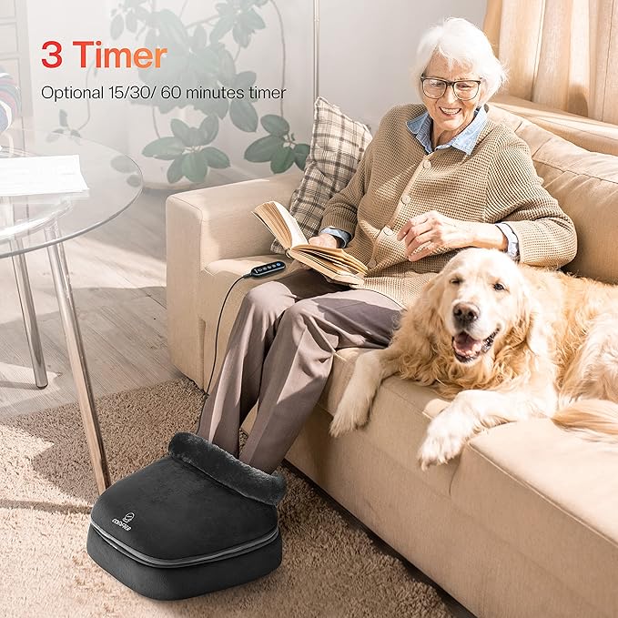 COMFIER 2-in-1 Shiatsu Foot &amp Back Massager with Heat Electric Foot Warmer for WomenMenFeet Massager Machine Feet HeaterGifts