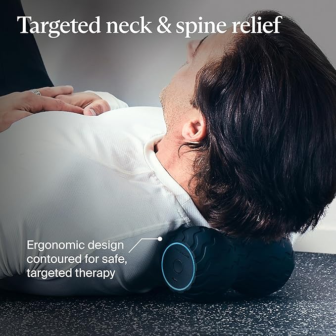 TheraGun Therabody WaveDuo - Ergonomically Contoured Foam Roller - Bluetooth Enabled Muscle Roller for Your Back Neck &amp Spine with 5 Customizable Vibration Frequencies in Therabody App