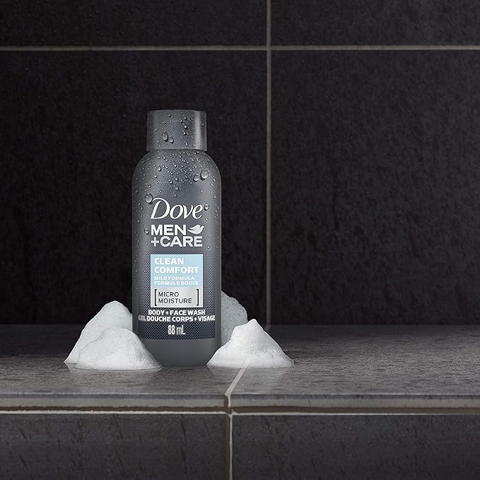 Dove Men+Care Body and Face Wash for Healthier and Stronger Skin Clean Comfort Effectively Washes Away Bacteria While Nourishing Your Skin 3 oz 24 count