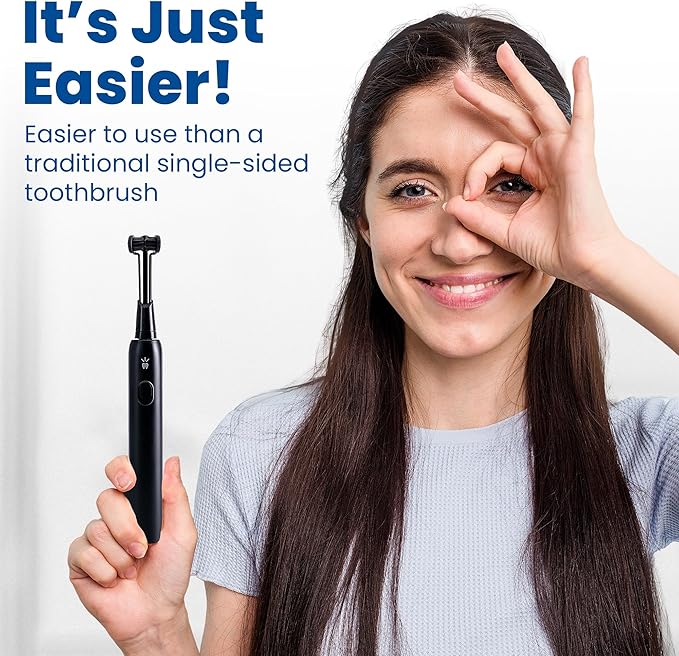 Triple Bristle Max Sonic | 3 Sided Toothbrush w/ 4 Modes | Dentist Created &amp Approved Triple Sided | Soft Charcoal Infused Nylon Bristles | Rechargeable &amp Waterproof