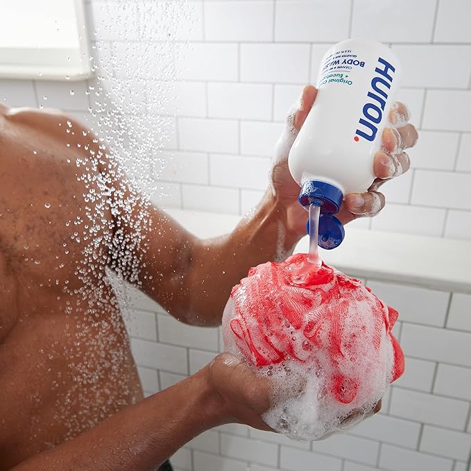Huron Body Wash Scent Duo - Citrus + Eucalyptus &amp Sandalwood + Amber Scents - Men’s Body Wash - Made With Coconut Oil Vitamin E &amp Witch Hazel - Vegan Cruelty-Free - 2 Pack 12.2 fl oz