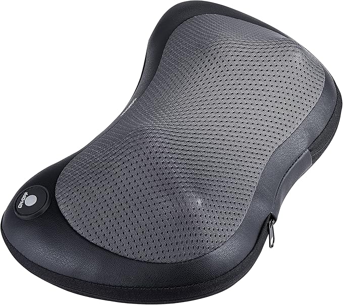 Vivitar Shiatsu Neck Shoulder Leg Lumbar Portable Massager Deep Kneading Massage Pillow with Heat Electric for Home Office Car (Model: MS4200)