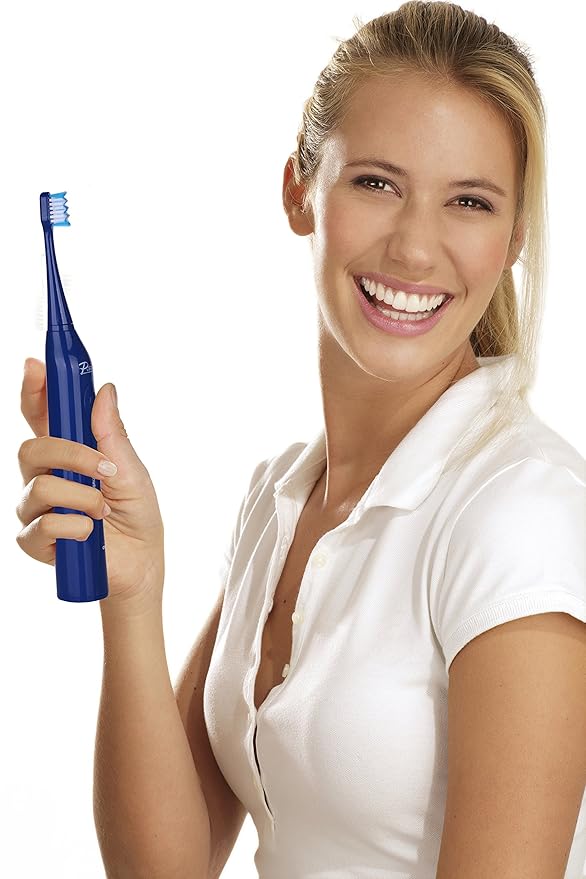 Pursonic S430 High Power Rechargeable Electric Sonic Toothbrush with 12 Brush Heads &amp Storage Charger Blue