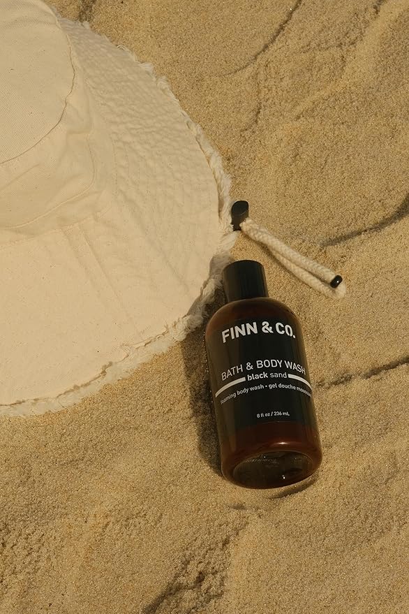 FINN &amp CO. Black Sand Body Wash Beach-Inspired Fragrance Hydrating &amp Moisturizing Aloe &amp Green Tea Soothes &amp Softens Skin Cruelty-Free Luxury Shower Essential For Men &amp Women