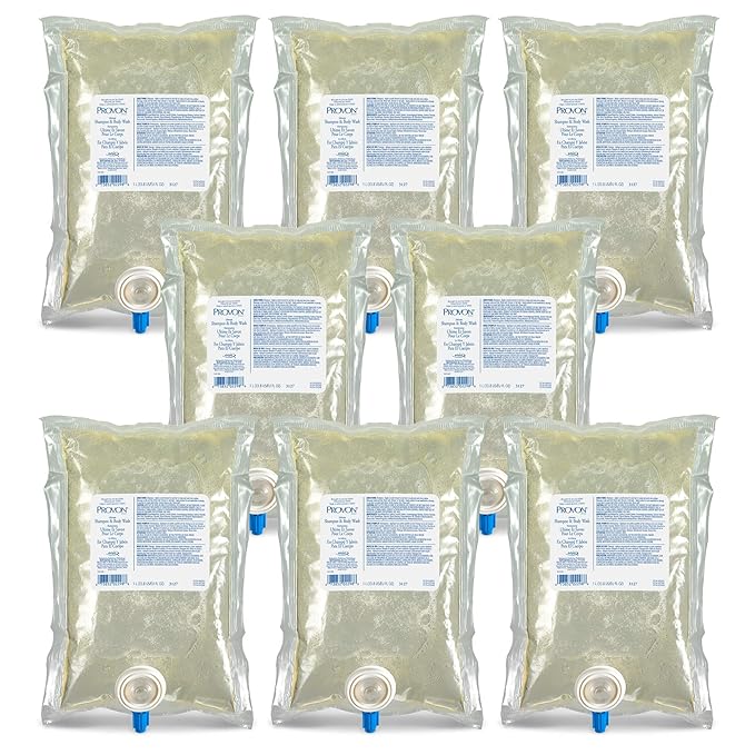 PROVON NXT Ultimate Shampoo and Body Wash Light Herbal Fragrance 1000 mL Wash Refill for PROVON NXT Push-Style Dispenser (Pack of 8) - 3127-08