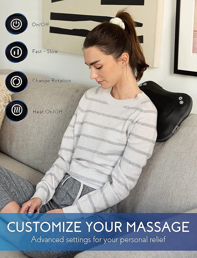 Zyllion ZMA-25 Shiatsu Pillow Massager (Black) and ZMA-34RB Cordless Shiatsu Pillow Massager Bundle (Black)