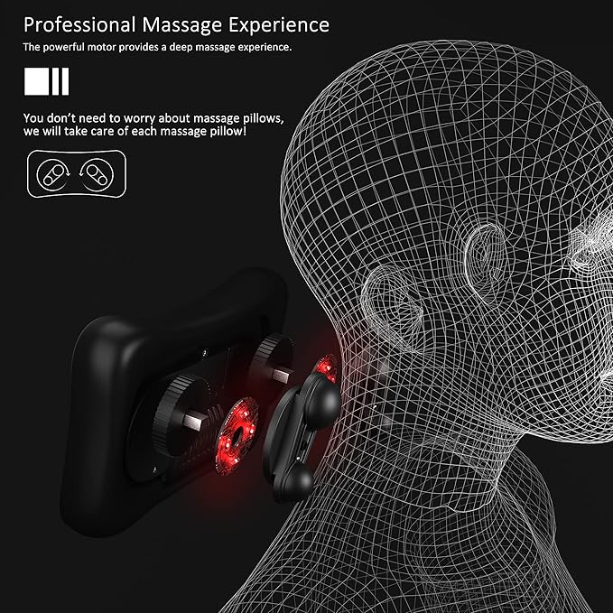 VIKTOR JURGEN Back Massager Kneading for Neck Shoulder and Foot Shiatsu Massage Pillow with Heat Relaxation Gifts for Women/Men/Dad/Mom/Christmas/Mothers Day/Fathers Day/Valentine's Day