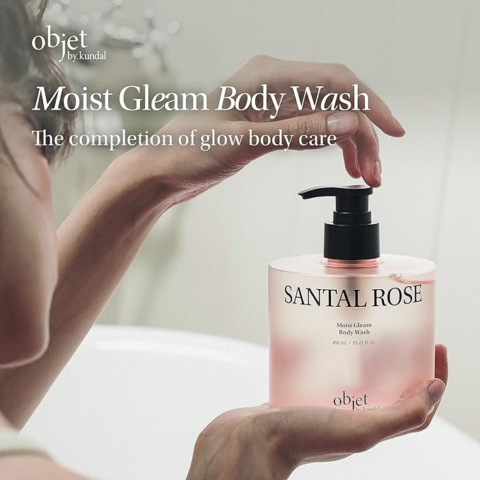 KUNDAL objet Moist Gleam Body Wash - Hydrating Glow Cleanser Resveratrol C&ampE + LHA PHA Gentle Exfoliation Rich Creamy Lather Long Lasting Moisture Glowing Orchard 450ml Korean Beauty
