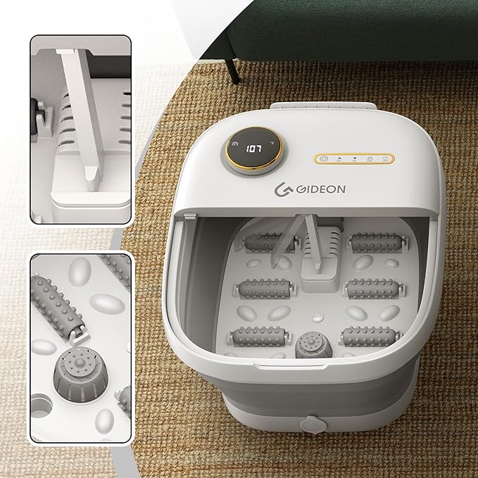 Gideon Foot Spa Massager &amp Heated Foot Bath Luxury Therapeutic Massager with Lights and Bubbles
