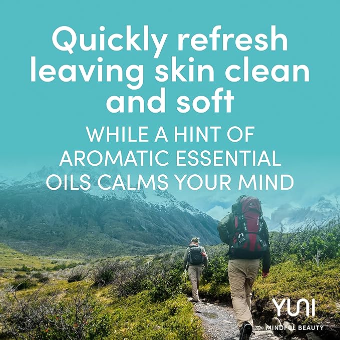 YUNI Beauty Waterless Body Wash (4 oz) - Rinse-Free Foaming Bath and Clean Body Wash Solution Instantly Remove Sweat Dirt Odor Travel Camping and Backpacking Essentials Paraben-Free Vegan