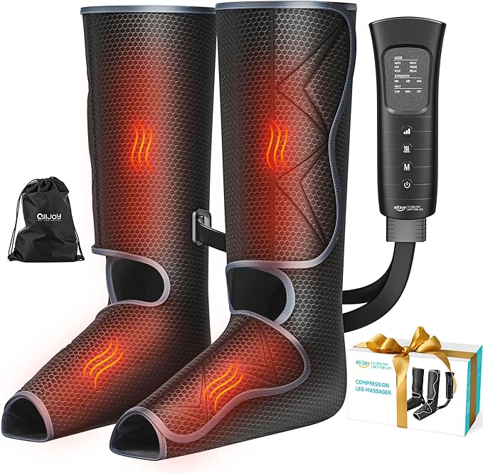ALLJOY Gifts for Men Women Leg Massager for Circulation and Pain Relief FSA Leg Massager with Heat and Compression 6 Modes 3 Intensities 2 Heat Levels