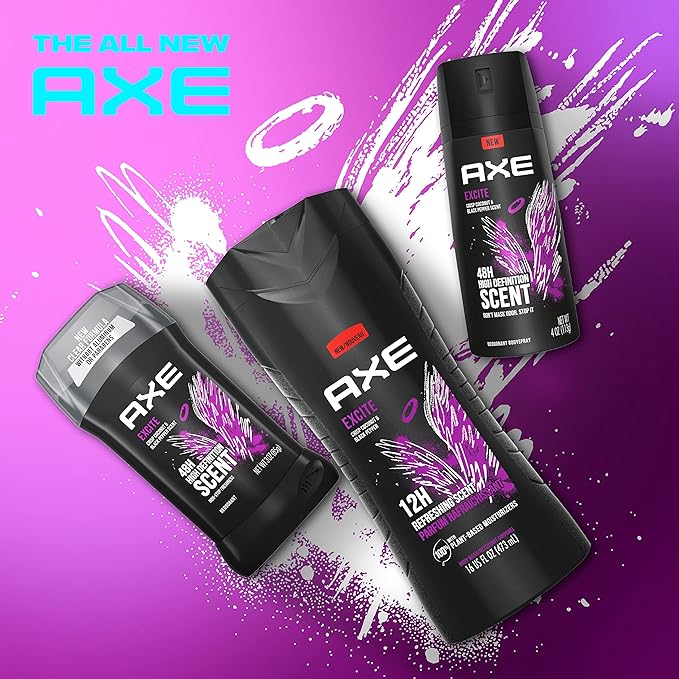 Axe Phoenix Deodorant &amp Excite Body Wash Bundle (4 Packs)