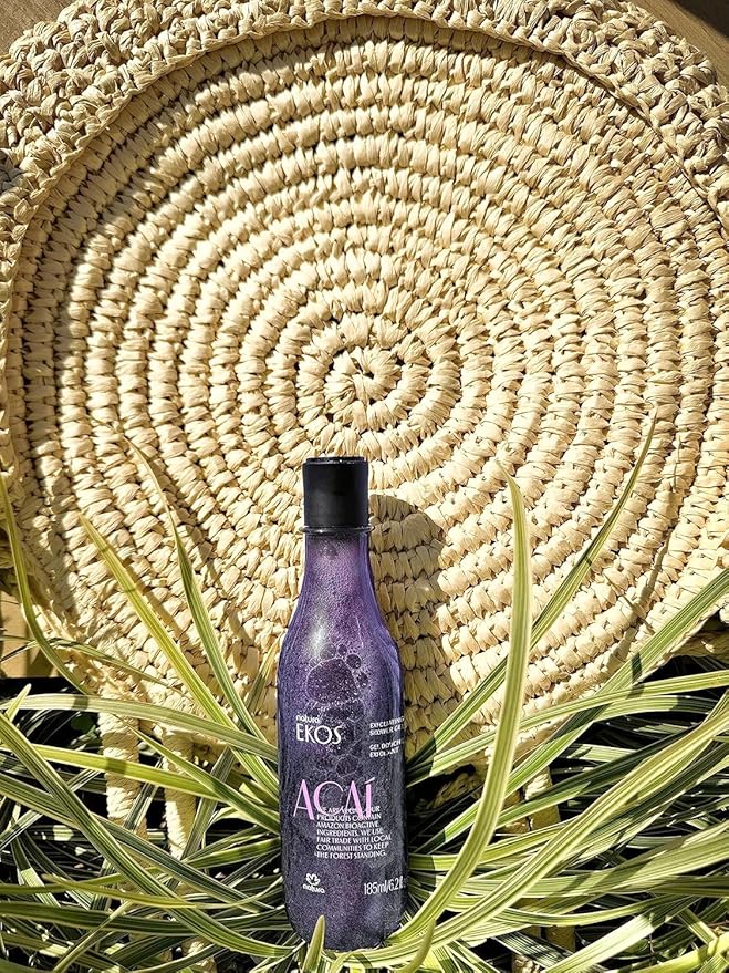 Natura - Ekos Açaí Revitalizing Exfoliating Shower Gel - Natural Exfoliants - Removes Impurities - Body Wash - Vegan Skin Care - Brazilian Beauty Secrets - Self Care &amp Body Care - 6.2 fl oz (185ml