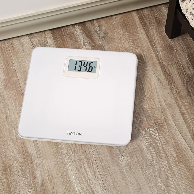 Taylor Digital Plastic Bathroom Scale Scale for Body Weight White