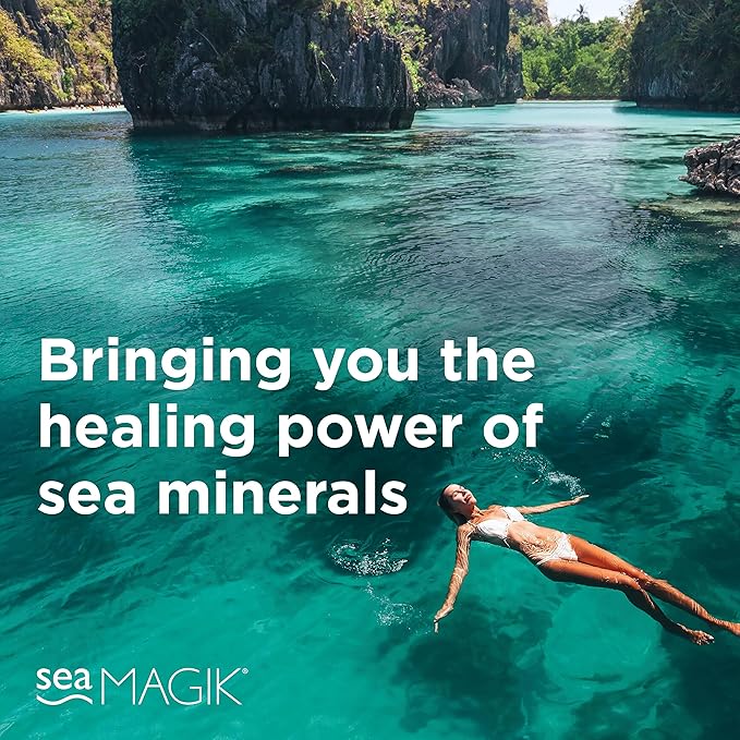 Sea Magik Refreshing Bath Shower Gel 10.14oz/ 300ml with Dead Sea Salt Organic Seaweed and Plant extracts /100% Vegan/Sustainable Packaging