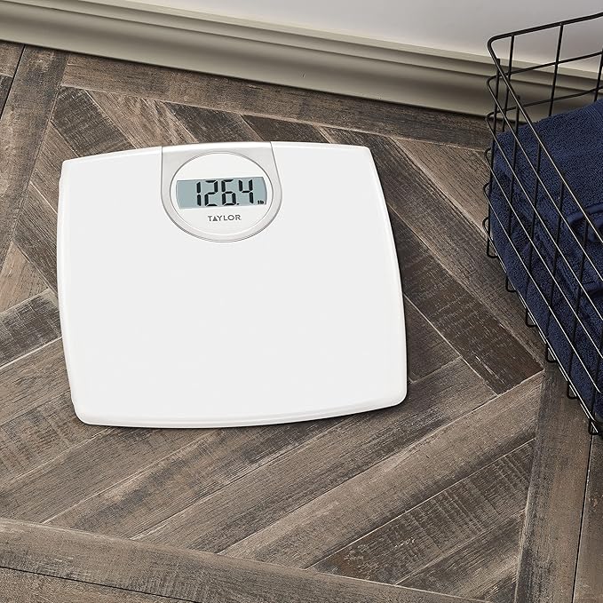Taylor Digital 1.2-Inch LCD Bathroom Scale 330 Lb Capacity White